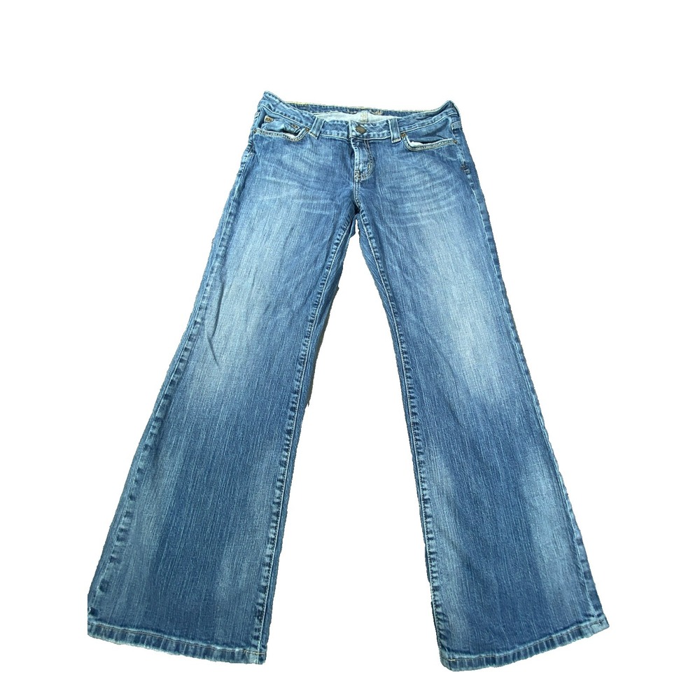 American‎ Eagle Jeans Bootcut Women 12 Short Blue Light Flare Low Rise Y2K Denim